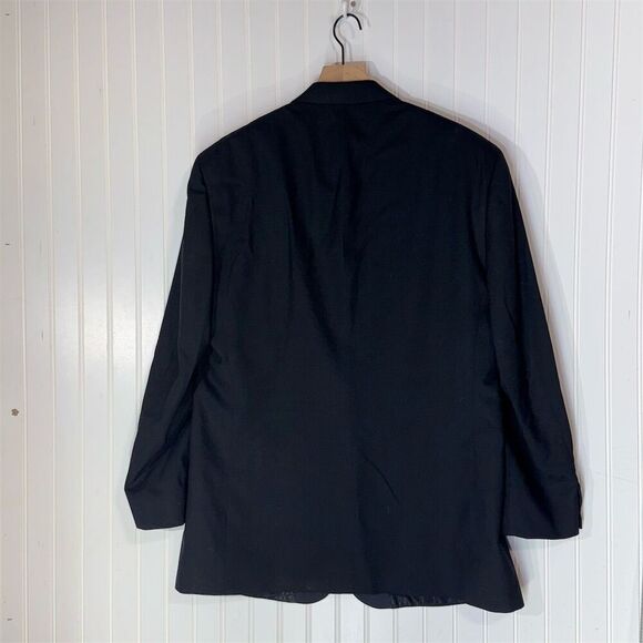 Bill Blass Black Wool Tuxedo Blazer 44L Satin Lapel Jacket Formal Classic VTG - Picture 2 of 9